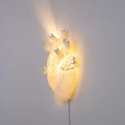 Heart Lamp LED-væglampe af porcelæn, hvid^SELETTI Outlet