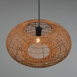 Trio Lighting Hedda hængelampe af sisal og metal