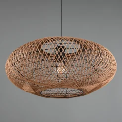 Trio Lighting Hedda hængelampe af sisal og metal