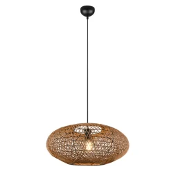 Trio Lighting Hedda hængelampe af sisal og metal