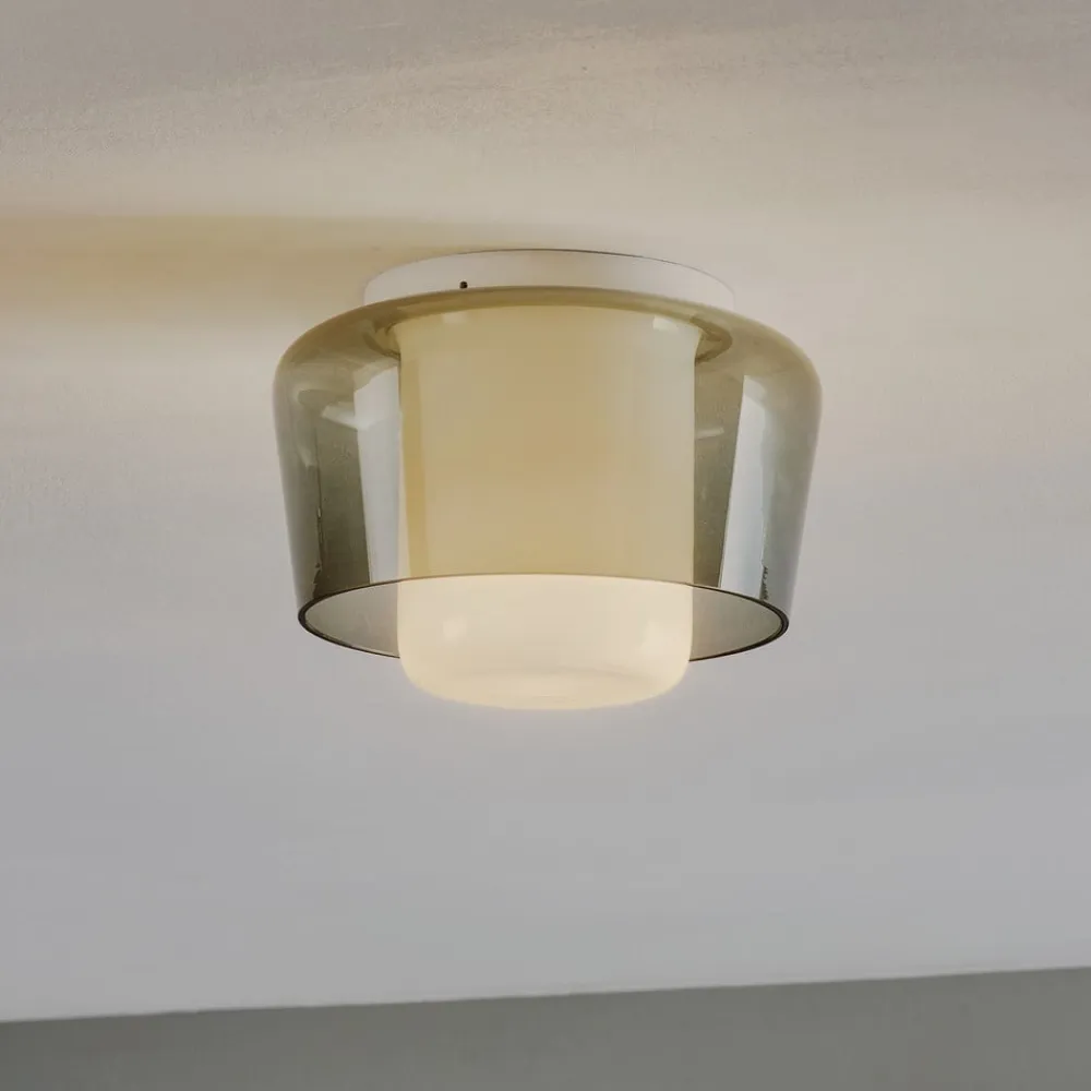Helestra Loftlamper>Canio - loftlampe i glas, røggrå