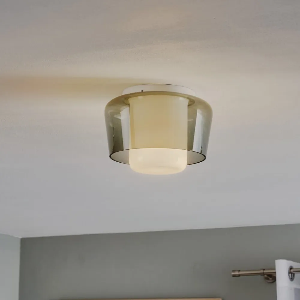 Helestra Loftlamper>Canio - loftlampe i glas, røggrå