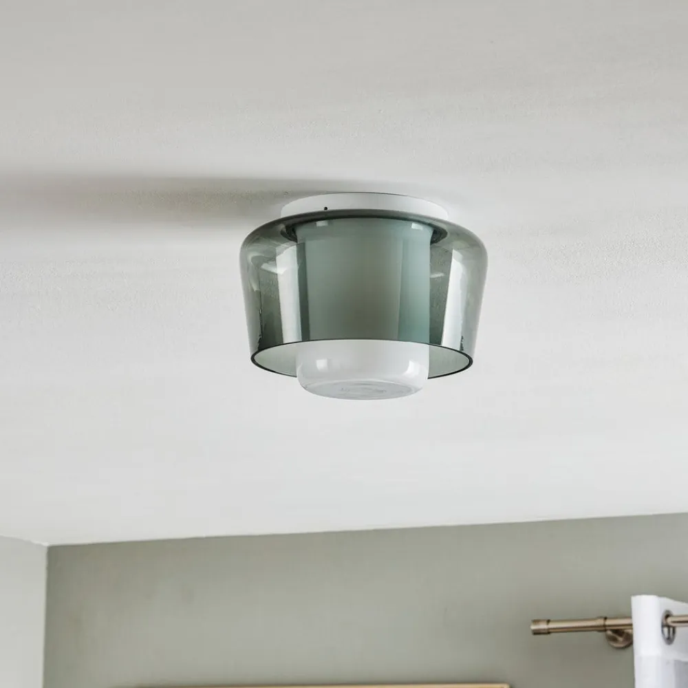 Helestra Loftlamper>Canio - loftlampe i glas, røggrå