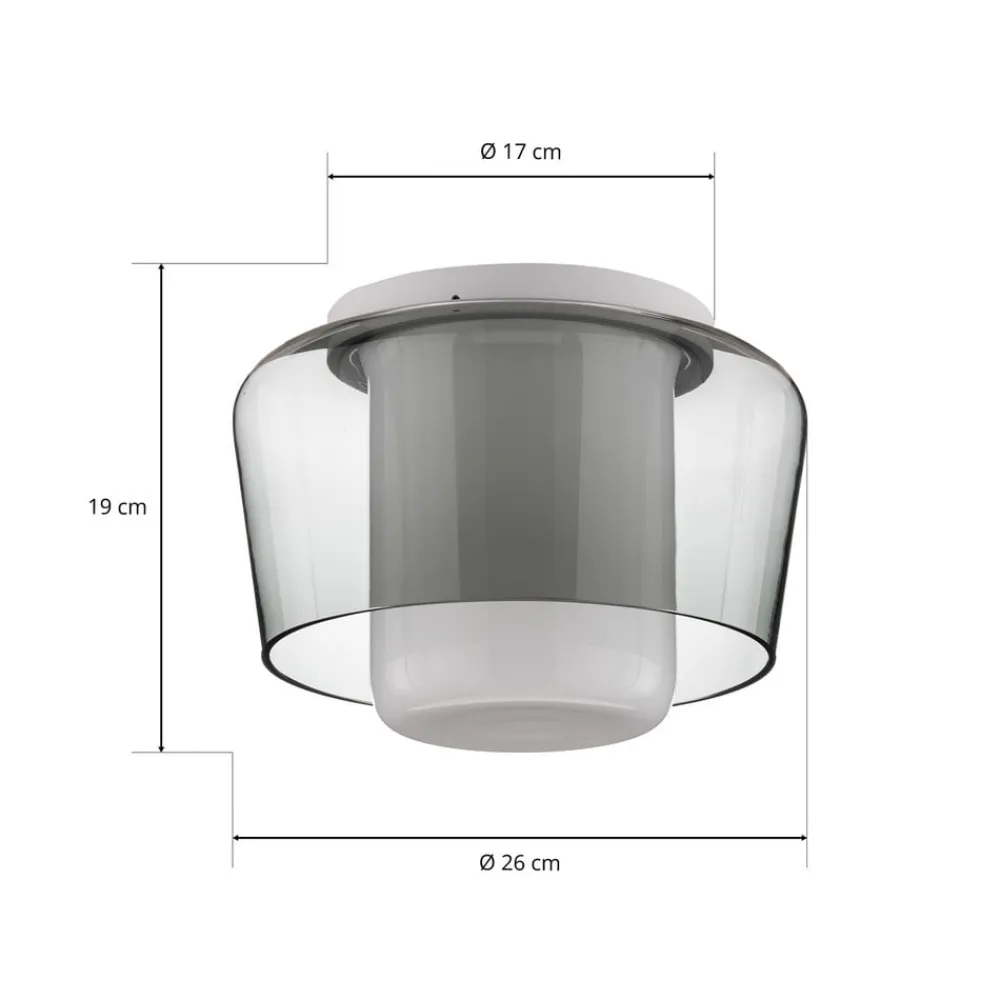 Helestra Loftlamper>Canio - loftlampe i glas, røggrå