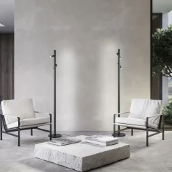 Helestra Coni LED-gulvlampe 2 spots 160cm sort