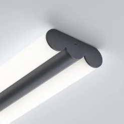 Helestra LED-spejllampe LOOM, længde 120 cm, sort, IP44