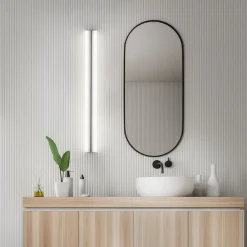 LED-spejllampe LOOM, længde 90 cm, krom, IP44^Helestra New