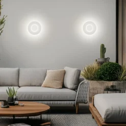 Helestra Væglamper>udendørs LED-væglampe BUD, dæmpbar, hvid, IP65