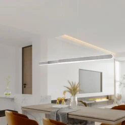 Trio Lighting Helios LED-hængelampe, udtrækkelig dim CCT alu