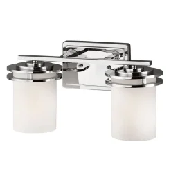 Hendrik LED-væglampe, IP44, krom/glas, 2 lyskilder^KICHLER Hot