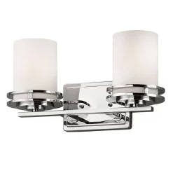 Hendrik LED-væglampe, IP44, krom/glas, 2 lyskilder^KICHLER Hot