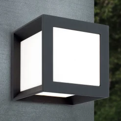 ORION Væglamper>Henry udendørs væglampe, 16 x 16 x 16 cm, antracit