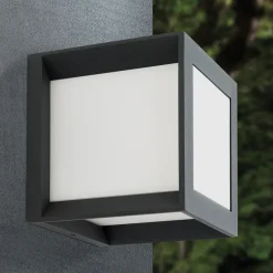 ORION Væglamper>Henry udendørs væglampe, 16 x 16 x 16 cm, antracit