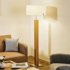 HerzBlut Gulvlamper|Gulvlamper>Dana gulvlampe, natur eg, hvid