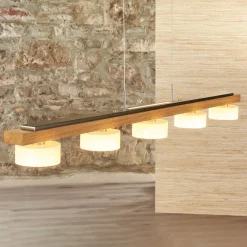 LED-hængelampe Estelle, olieret eg, 6 lyskilder^HerzBlut Clearance