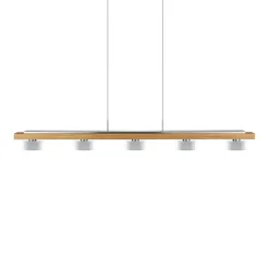 LED-hængelampe Estelle, olieret eg, 6 lyskilder^HerzBlut Clearance