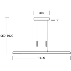 HerzBlut Leonora hængelampe Up&Down, 160 cm, natur
