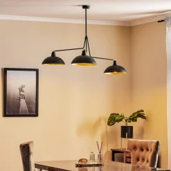 ALDEX Hængelampe 1036, 3 lyskilder, sort-gylden