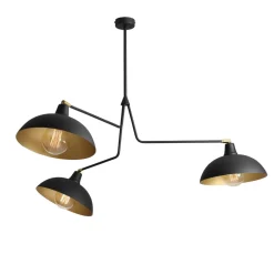 ALDEX Hængelampe 1036, 3 lyskilder, sort-gylden