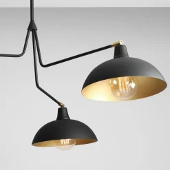 ALDEX Hængelampe 1036, 3 lyskilder, sort-gylden