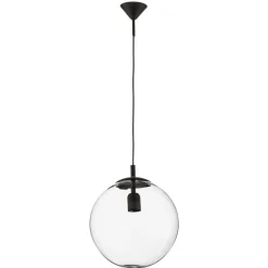 ALDEX Hængelampe 562, glas klar, kappe/baldakin sort