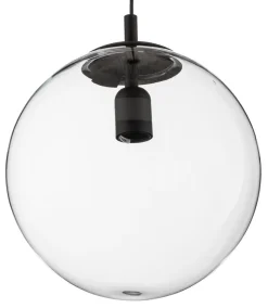 ALDEX Hængelampe 562, glas klar, kappe/baldakin sort