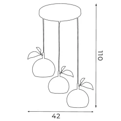 Luminex Hængelampe Apple mix, farverig, metal, Ø 42 cm, 3 lyskilder, E27