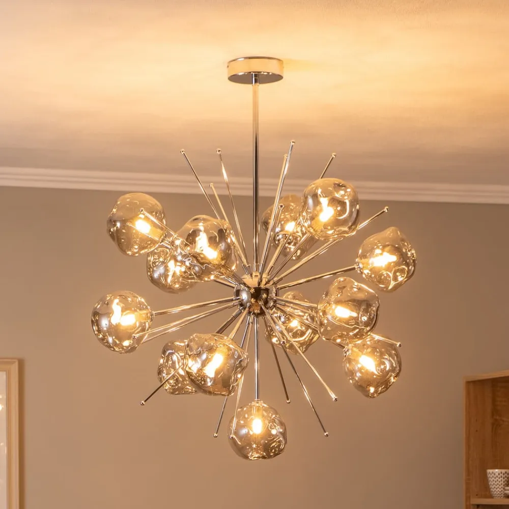 Avonni Hængelampe AV-1777-13K kromfarvet glas 13-flammet