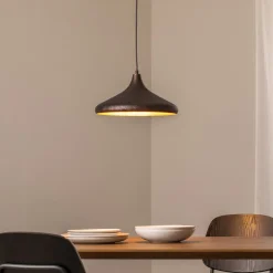 Opviq Pendellamper>Hængelampe Barek, sort/guld, Ø 34 cm, metal, E27