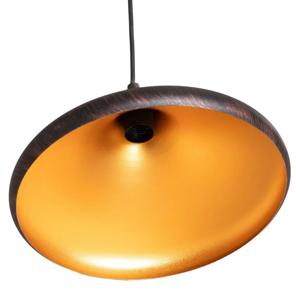 Opviq Pendellamper>Hængelampe Barek, sort/guld, Ø 34 cm, metal, E27