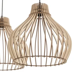 Hængelampe Barrel med træskærme, 3 lyskilder, lang^TEMAR LIGHTING