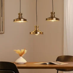 Opviq Hængelampe Berceste 9263, 3 lyskilder, antik messingfarvet, E27