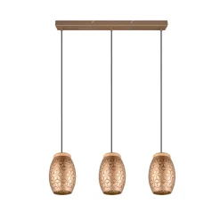 Reality Leuchten Pendellamper>Hængelampe Bidar, længde 71 cm, kaffebrun, 3-lys, metal