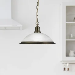 Searchlight Hængelampe Bistro af glas i glimtende guld