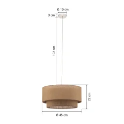 Hængelampe Boho jute naturbrun Ø45cm 1 lyskilde^Duolla Online