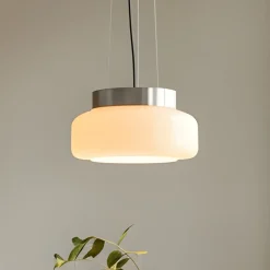 ALDEX Pendellamper>Hængelampe BonBon, creme, Ø 25 cm, glas