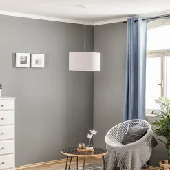 Duolla Hængelampe Bristol, vævet mønster, grå