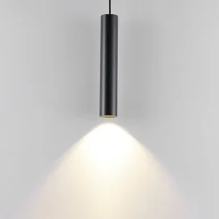 Deko-Light Hængelampe CAN, sort, højde 35 cm, Ø 6 cm, metal, GU10