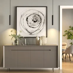 Deko-Light Hængelampe CAN, sort, højde 35 cm, Ø 6 cm, metal, GU10