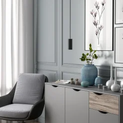 Deko-Light Hængelampe CAN, sort, højde 15 cm, Ø 6 cm, metal, GU10