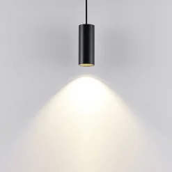 Deko-Light Hængelampe CAN, sort, højde 15 cm, Ø 6 cm, metal, GU10