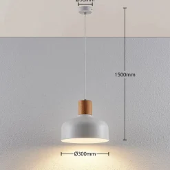 Lindby Hængelampe Carlise med træelement