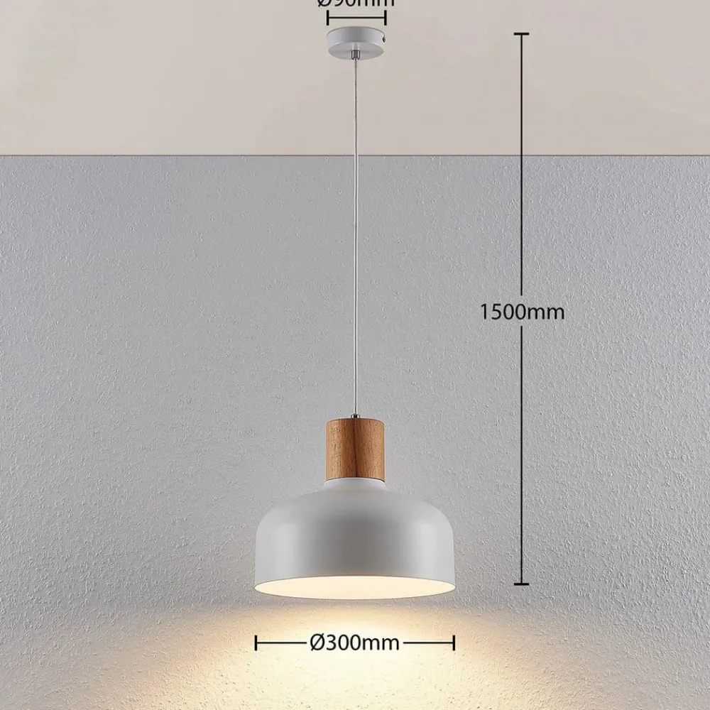 Lindby Hængelampe Carlise med træelement