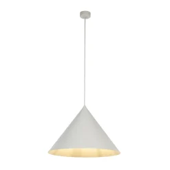 TK Lighting Hængelampe Cono, 1 lyskilde, Ø 50 cm, beige, E27