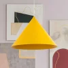 TK Lighting Pendellamper>Hængelampe Cono, 1 lyskilde, Ø 50 cm, gul, E27