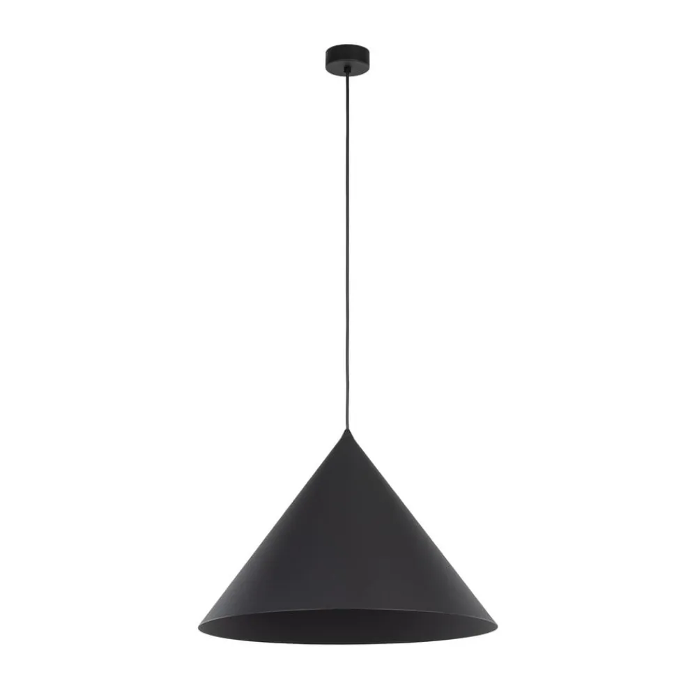 TK Lighting Gang|Pendellamper>Hængelampe Cono, 1 lyskilde, Ø 50 cm, sort, E27