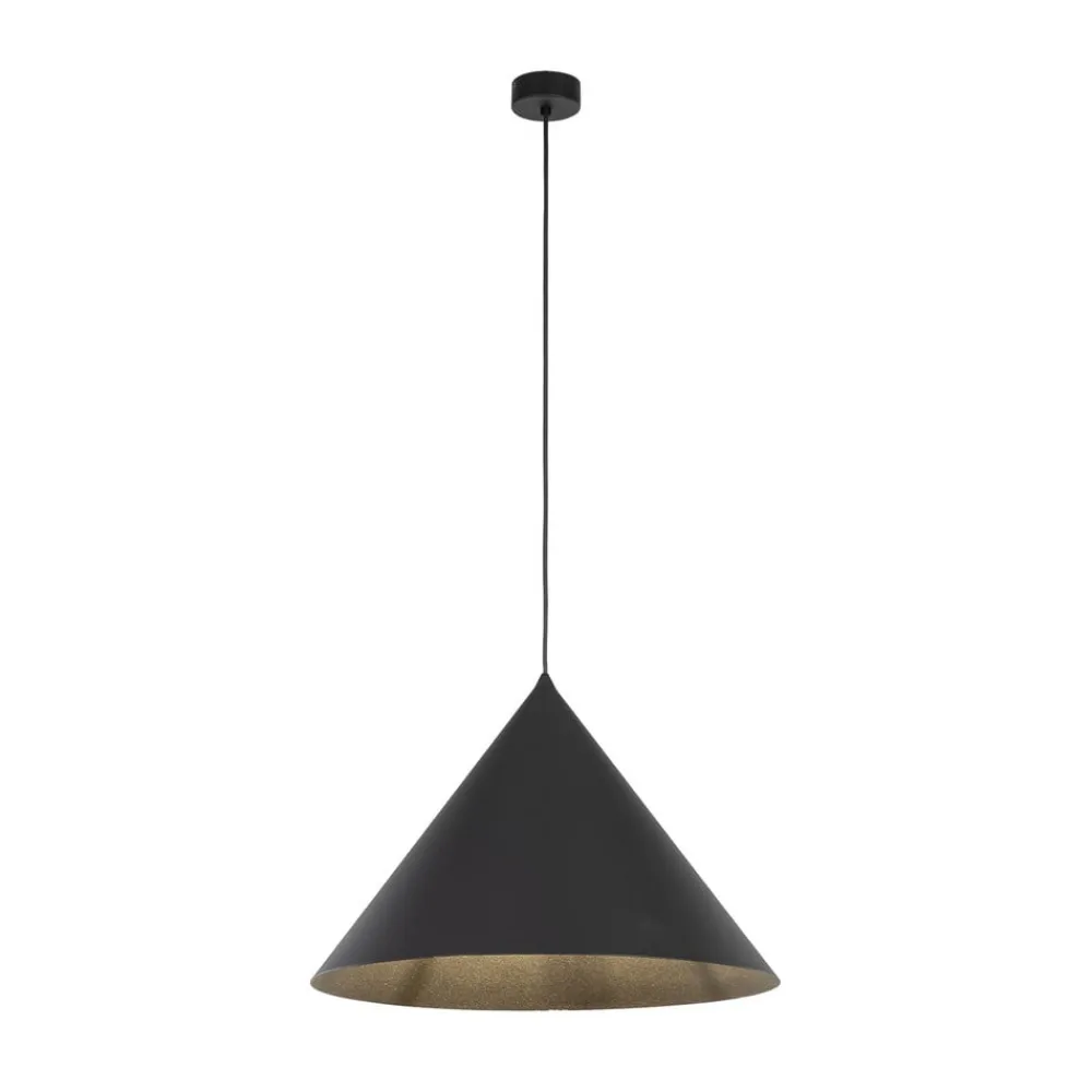 TK Lighting Gang|Pendellamper>Hængelampe Cono, 1 lyskilde, Ø 50 cm, sort, E27