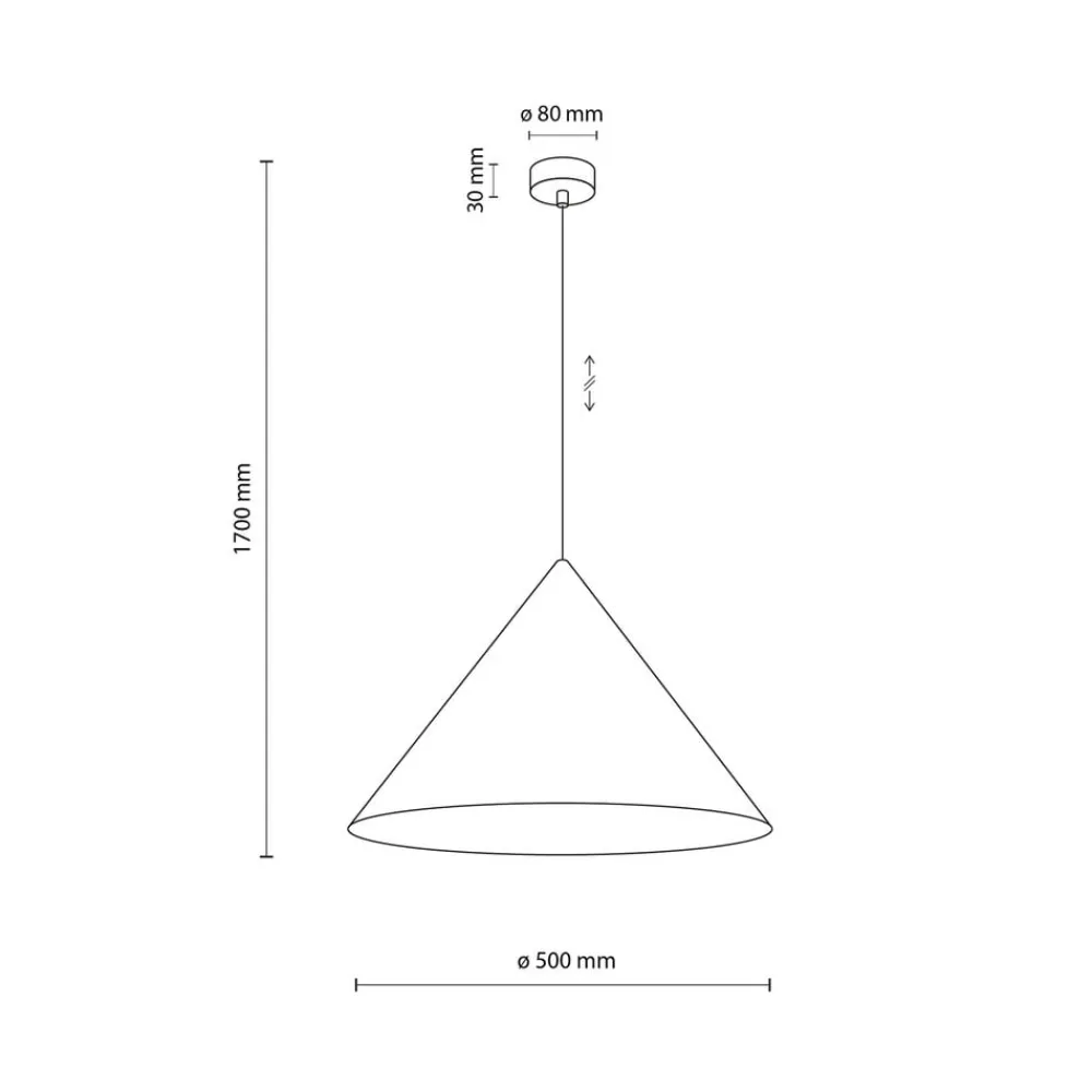 TK Lighting Gang|Pendellamper>Hængelampe Cono, 1 lyskilde, Ø 50 cm, sort, E27