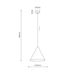 Hængelampe Cono, 1 lyskilde, Ø 25 cm, gul, E27^TK Lighting