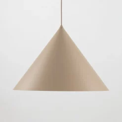 TK Lighting Hængelampe Cono, 1 lyskilde, Ø 50 cm, sand, E27